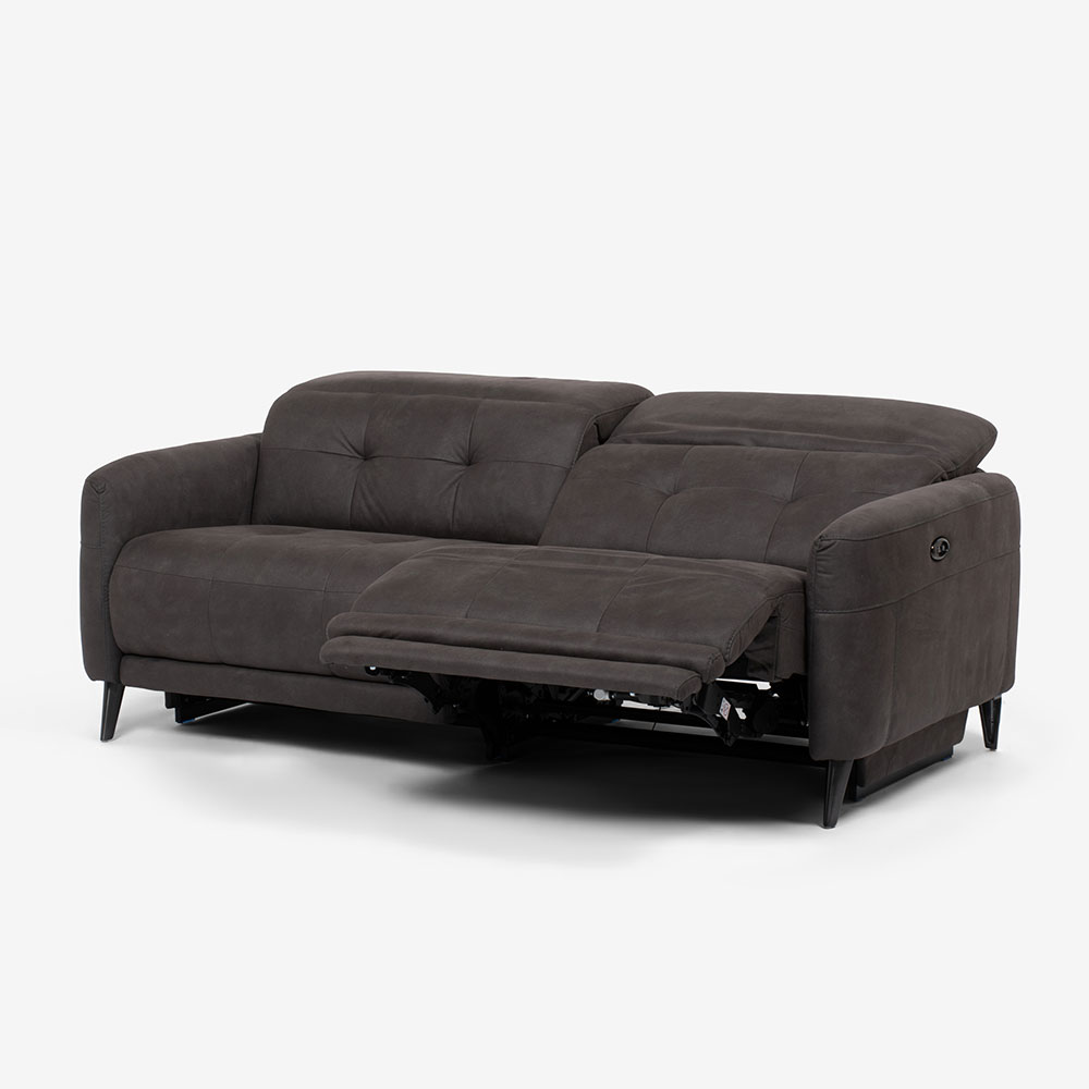 電動リクライニング ソファ「サントル」幅194cm 布グレー GRY＃B-16