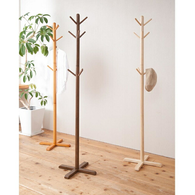 楽天市場】もく-リビングハンガー【ナチュラル 北欧風 収納 2WAY 木製