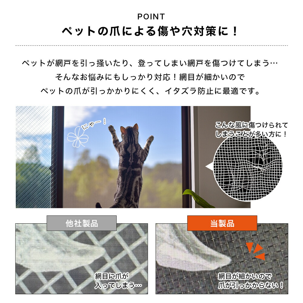 楽天市場】網戸ネット 網戸 幅92cm 丈200cm 網目1mm 通気性 傷対策 面