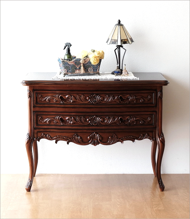 チェスト 猫脚 マホガニー 無垢 アンティーク 木製 玄関 寝室