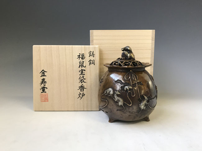 dk6,福鼠香炉 【 高岡銅器 】