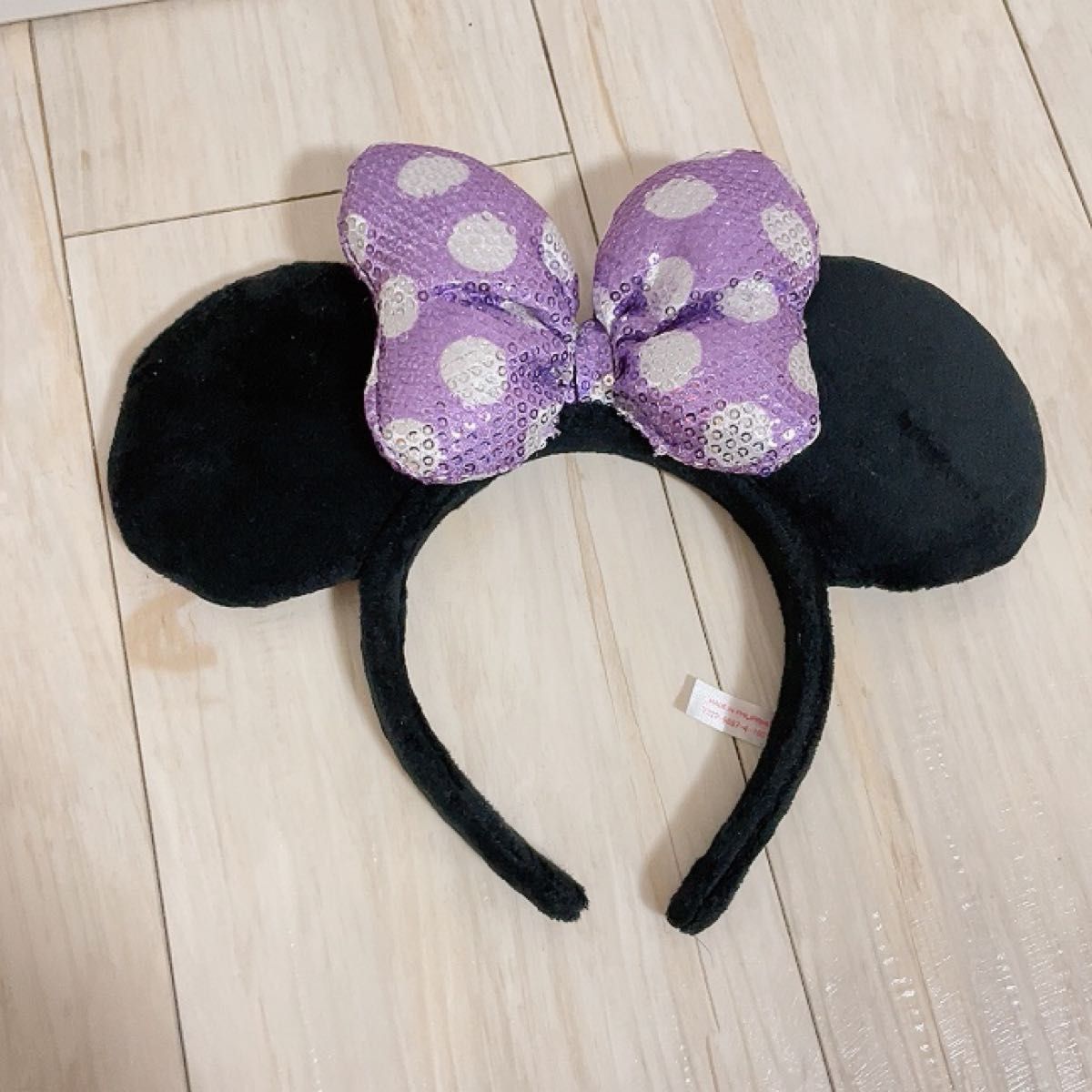 3色 セット ミニー ディズニー カチューシャ 水玉 リボン スパンコール