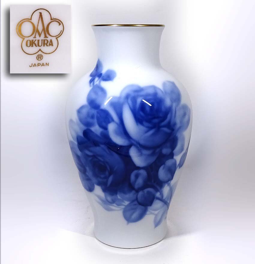 Yahoo!オークション -「大倉陶園ブルーローズ 花瓶」の落札相場・落札価格