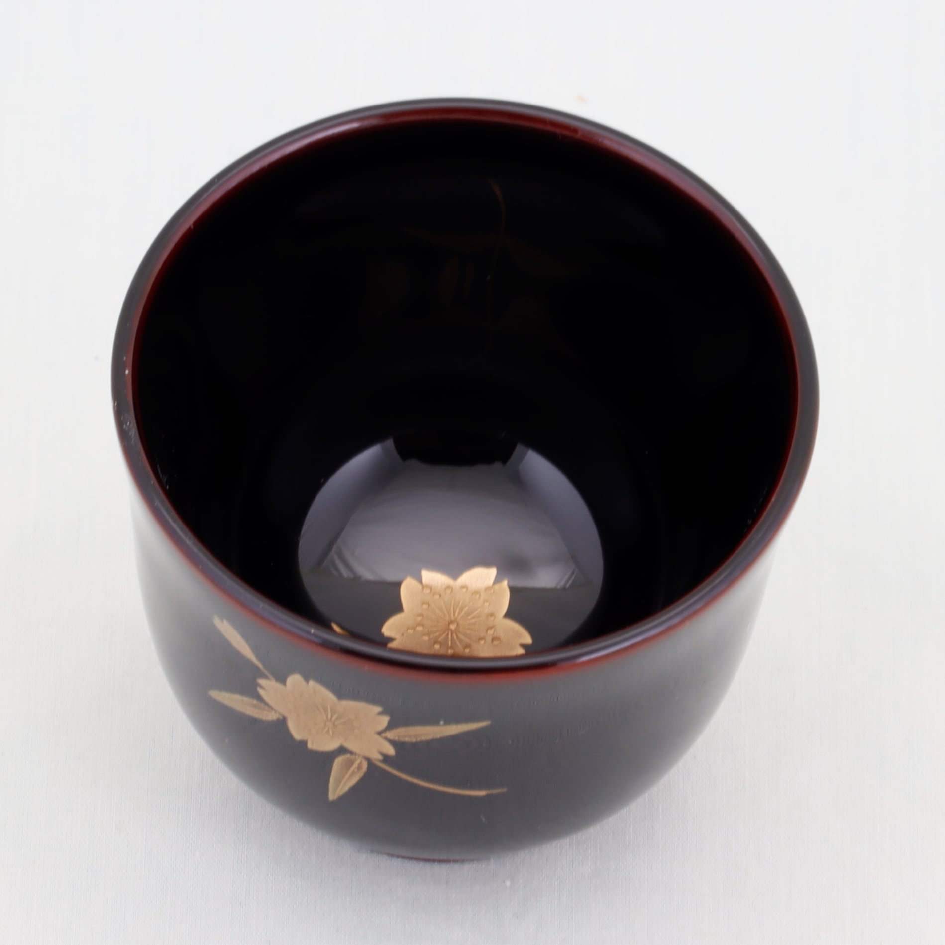 230-5 輪島塗 ぐい呑み／溜塗／桜蒔絵 | 輪島塗 加藤漆器店 公式