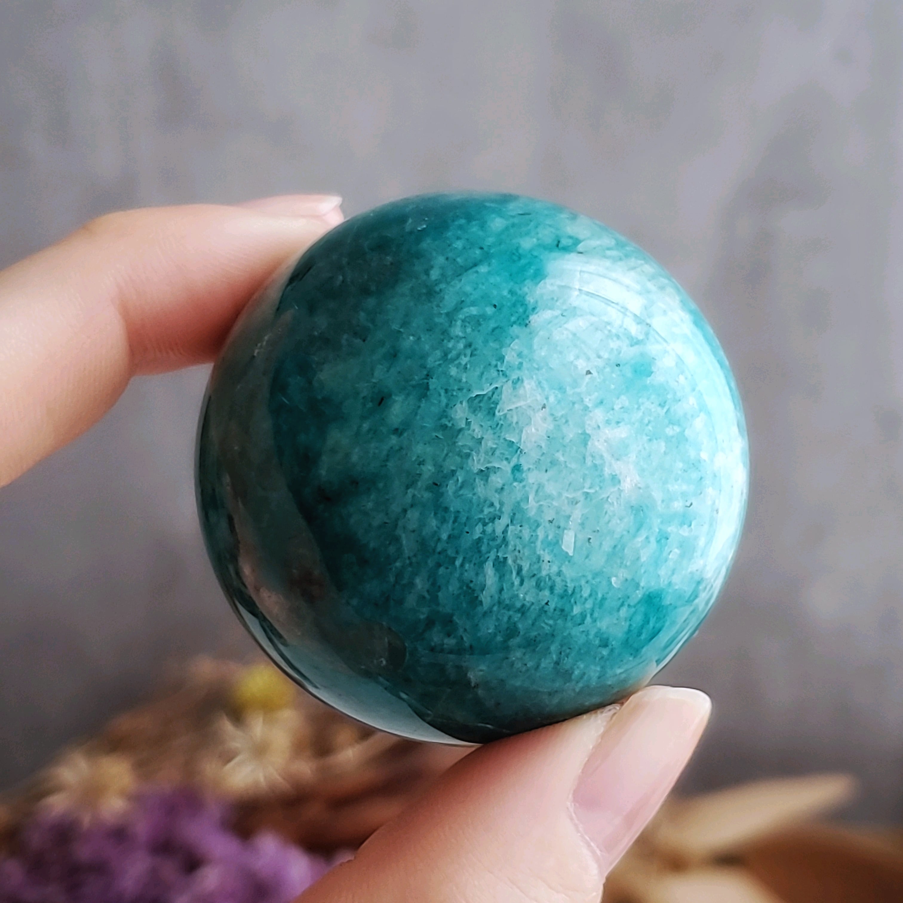 アマゾナイト ブラックトルマリン 共生 スフィア | ホシノカケラ STONE