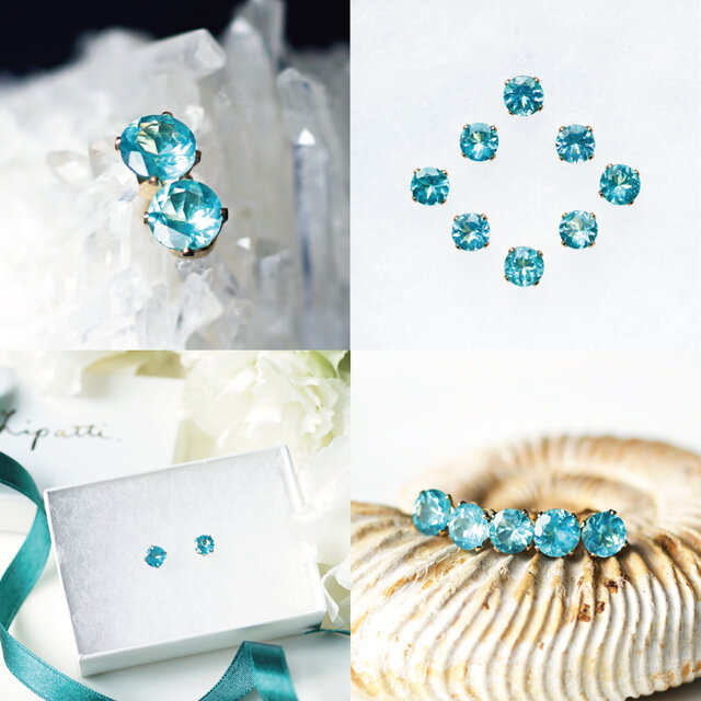 アパタイト6mmの14KGFスタッドピアス ～Laetitia | iichi 日々の暮らし