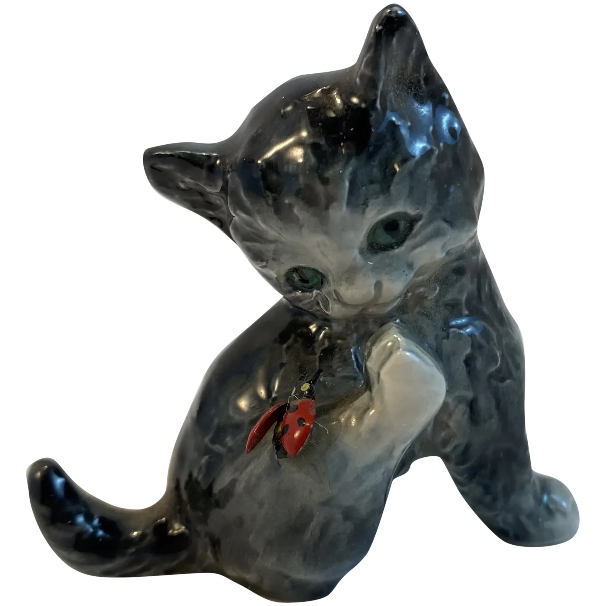 Goebel Kitty Cat Figurine with Ladybug West Germany. For Sale at