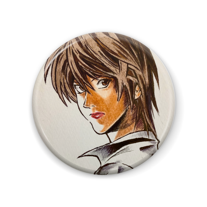DEATH NOTE・夜神月模写缶バッジ - バイザスの部屋 - BOOTH