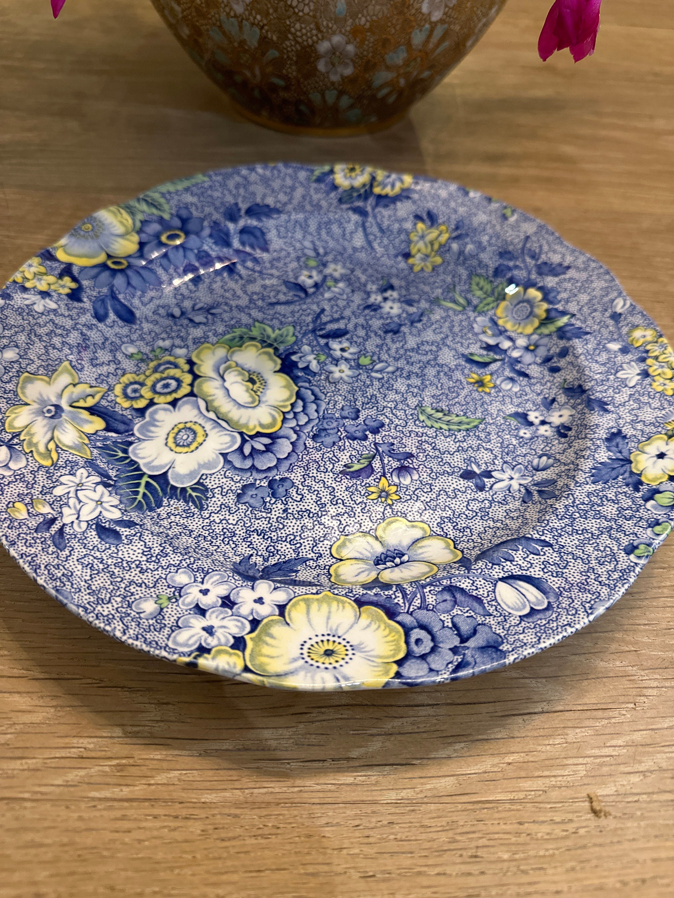 スポードブルールームリージェンシーシリーズ大皿希少5枚廃盤レア