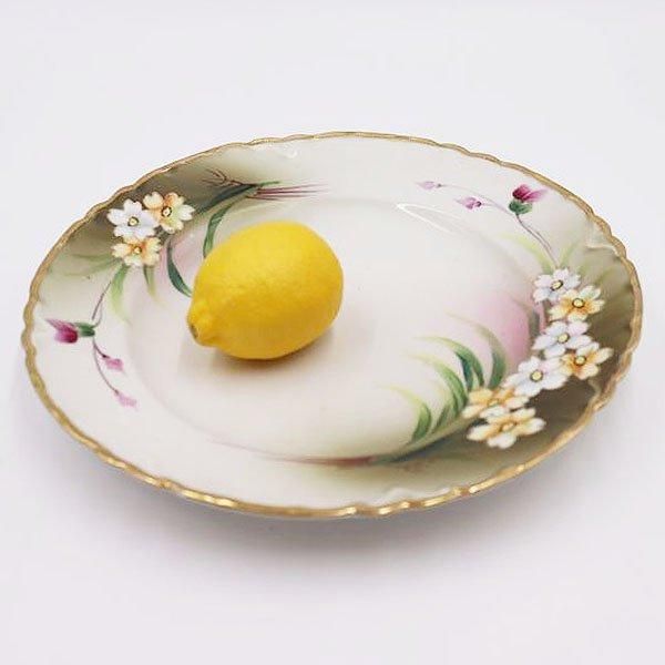 大正時代アンティークノリタケ金彩プレート海棠