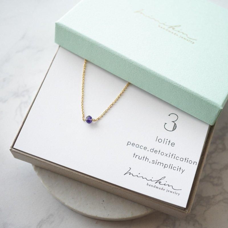 minikin]14kgf【3月・9月/アイオライト】小さな誕生石のネックレス