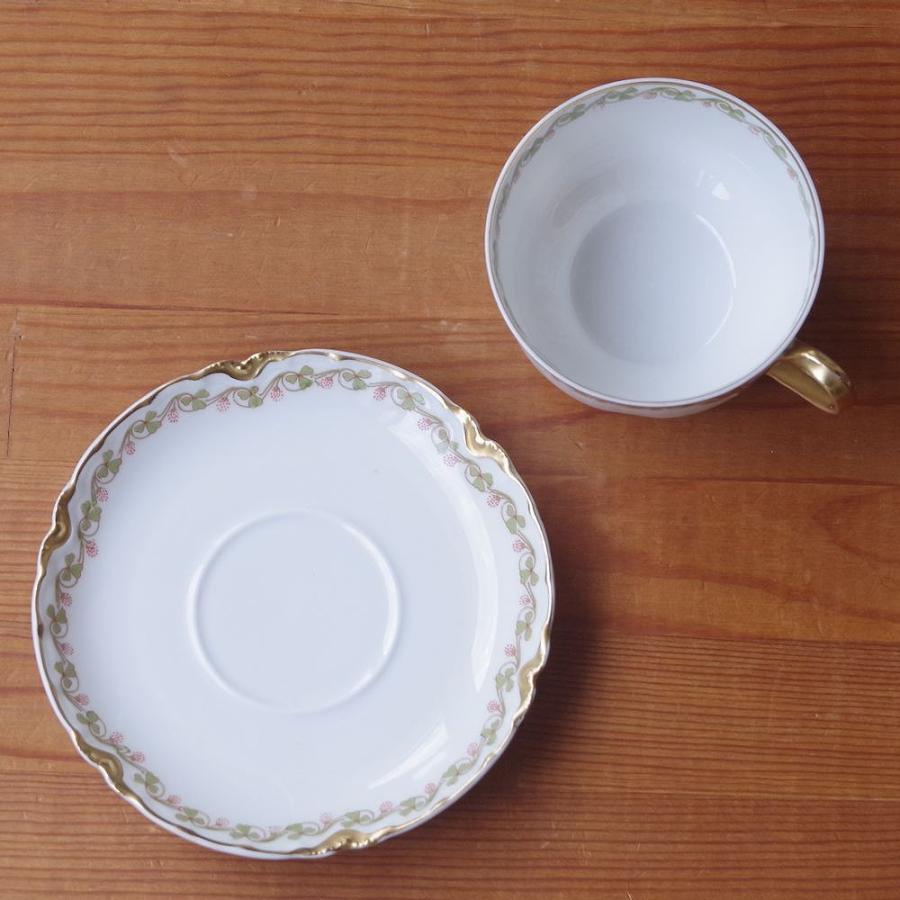 リモージュ フランス アンティーク 食器 陶器 アビランド クローバー柄