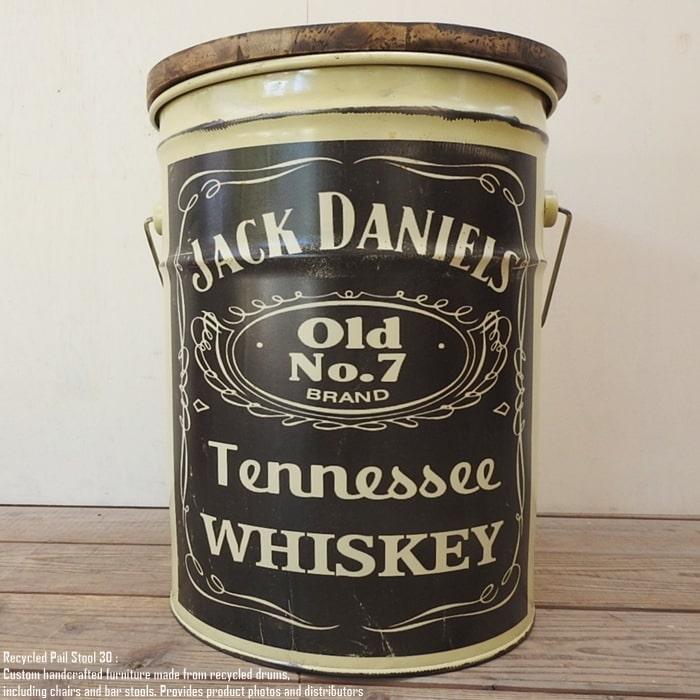 ペール缶スツール Jack Daniel's [ジャックダニエル] ブラック 収納