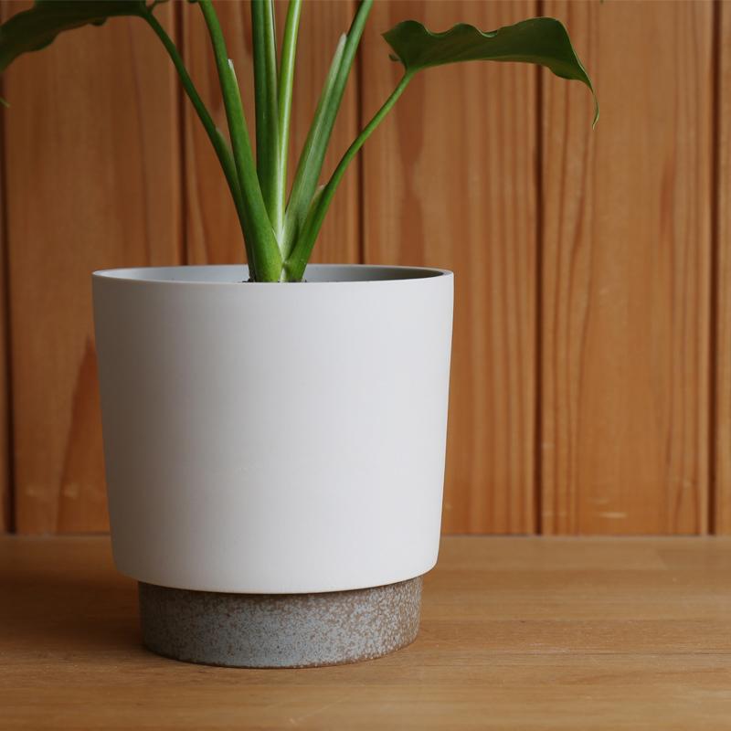 プランター 陶器 Mサイズ 受皿付き 日本製 植木鉢 底穴有 晋山窯ヤマツ