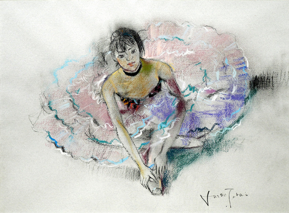 寺井重三「踊り子」パステル画・12号 絵画買取・販売の小竹美術