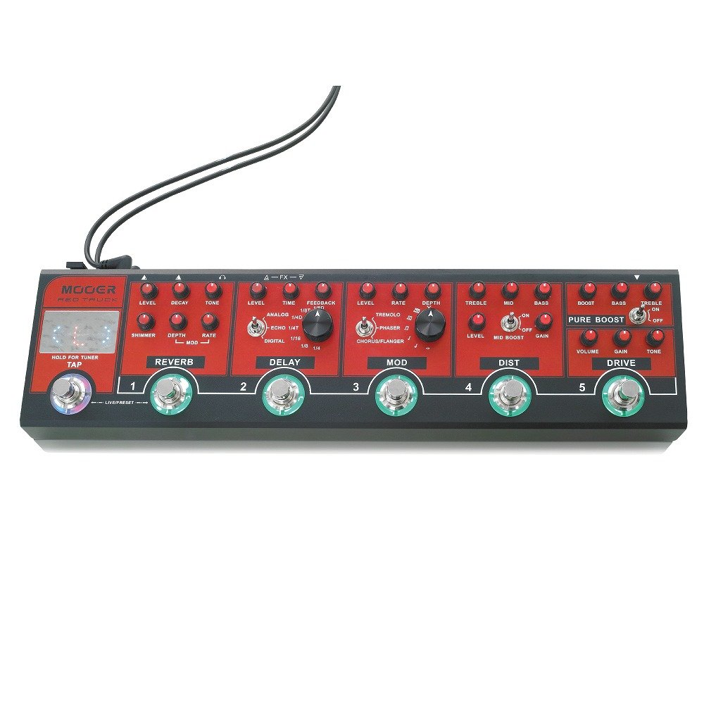 Amazon | Mooer Red Truck マルチエフェクター | ディレイ・リバーブ