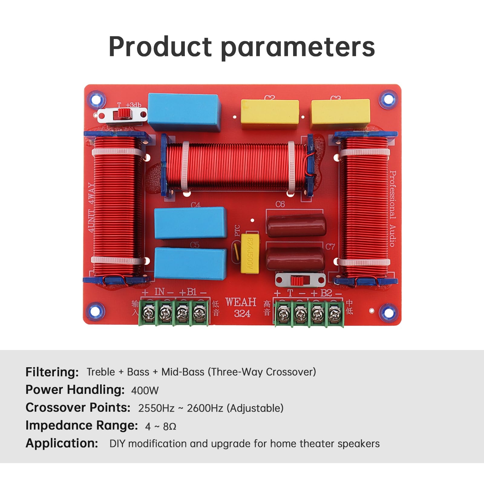 Amazon.com: DriSentri 3 Way Crossover, 400W Adjustable 4-8 Ohm 3