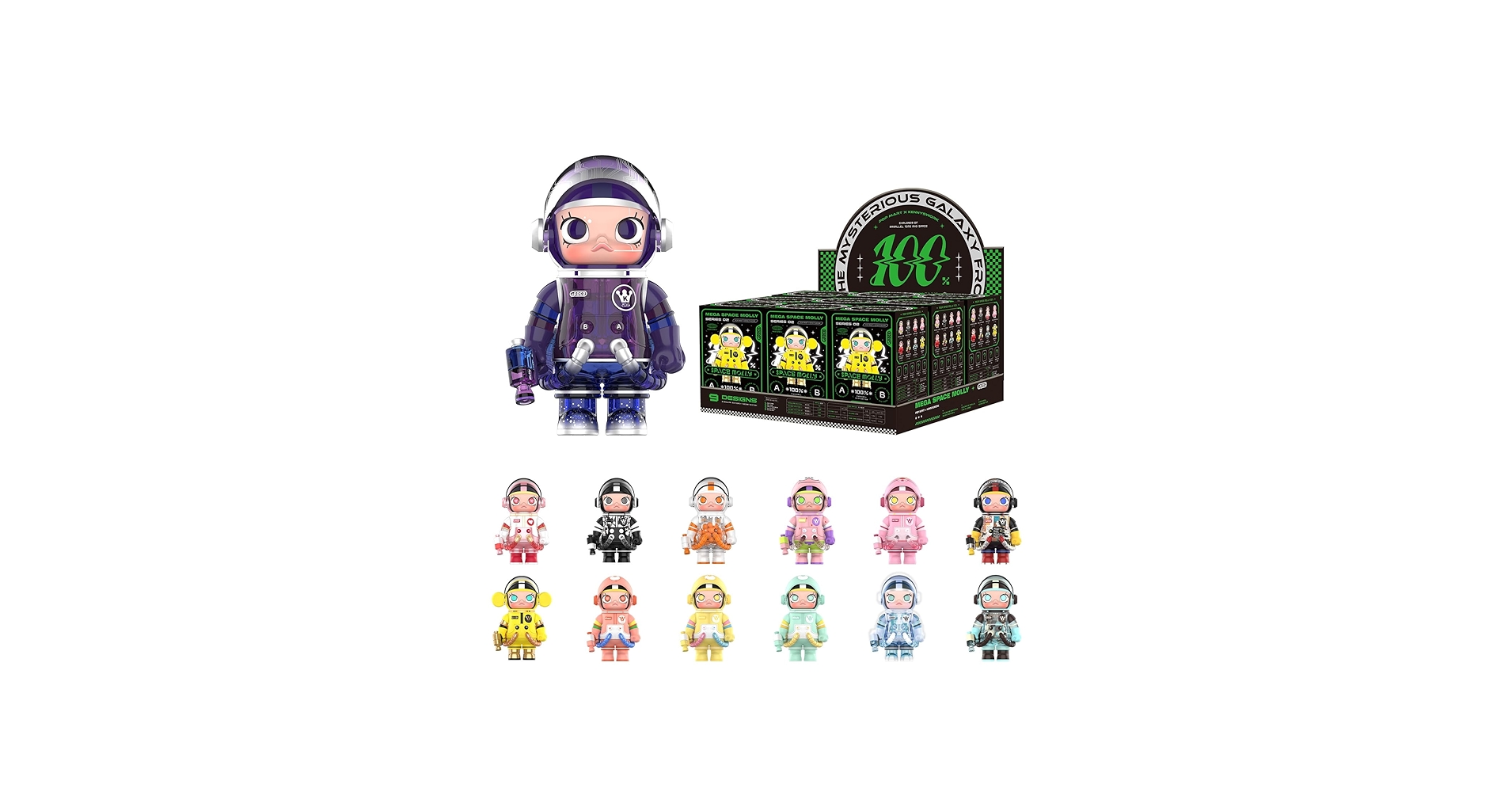 Amazon.com: POP MART MEGA Space Molly 100% 2-B Blind Box Figures