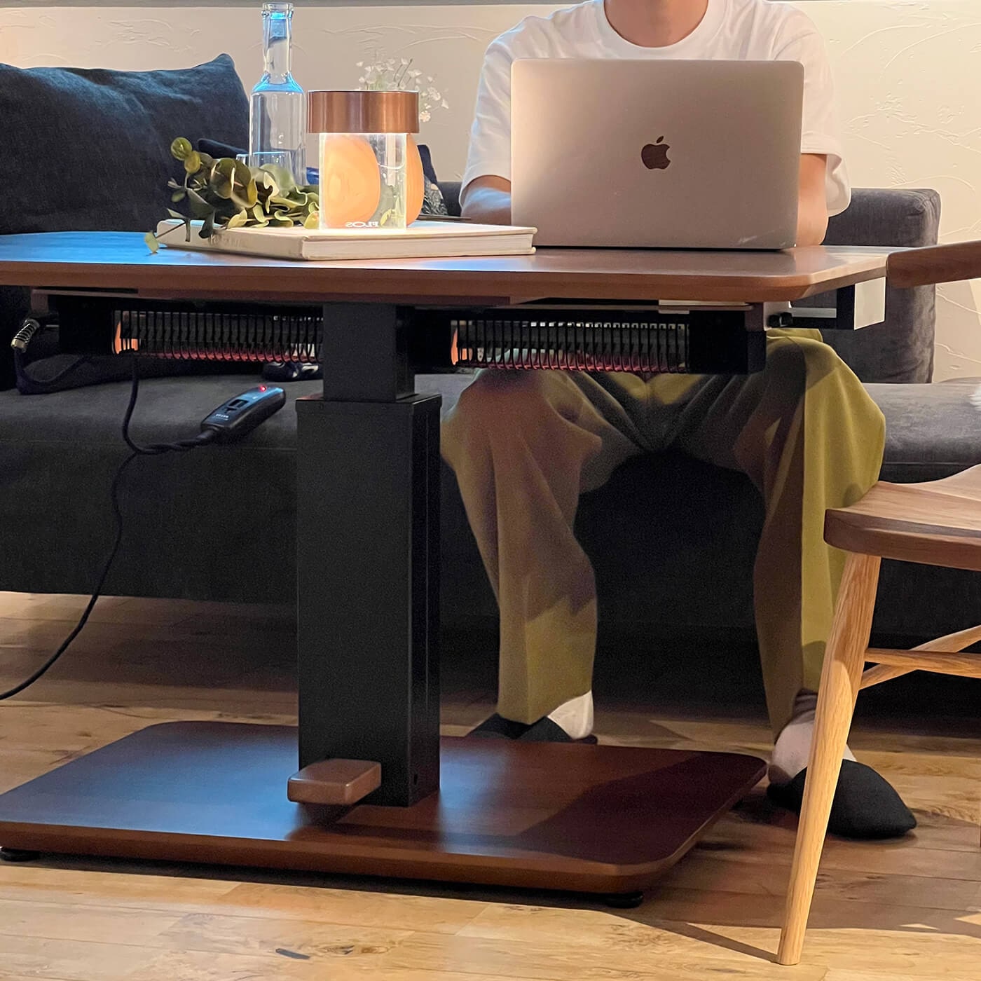 昇降式 ダイニングコタツテーブル ゼニス(布団レスタイプ) (樹種オーク