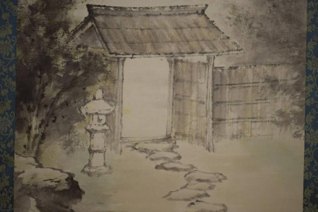 真作/佐藤古岫/山居春色図/桜花門前山水図/桐共箱付/布袋屋掛軸HI-609 楽天市場】掛け軸「春慶桜」 佐藤眉山 尺五立 サイズ：54.5×190cm 桐箱