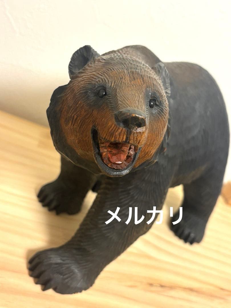 北雪　木彫りの熊　北海道　八雲 北雪の抽象熊 。北雪こと茂木多喜治は、八雲を代表する木彫り熊作家の