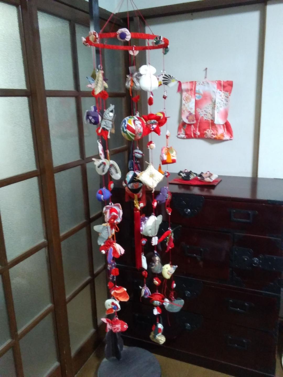 吊るし飾り　吊るし雛　下げもん　雛人形　雛祭り 京美 きらきらつるし飾り 赤色 ひな祭り 吊るし飾り さげもん飾り 雛