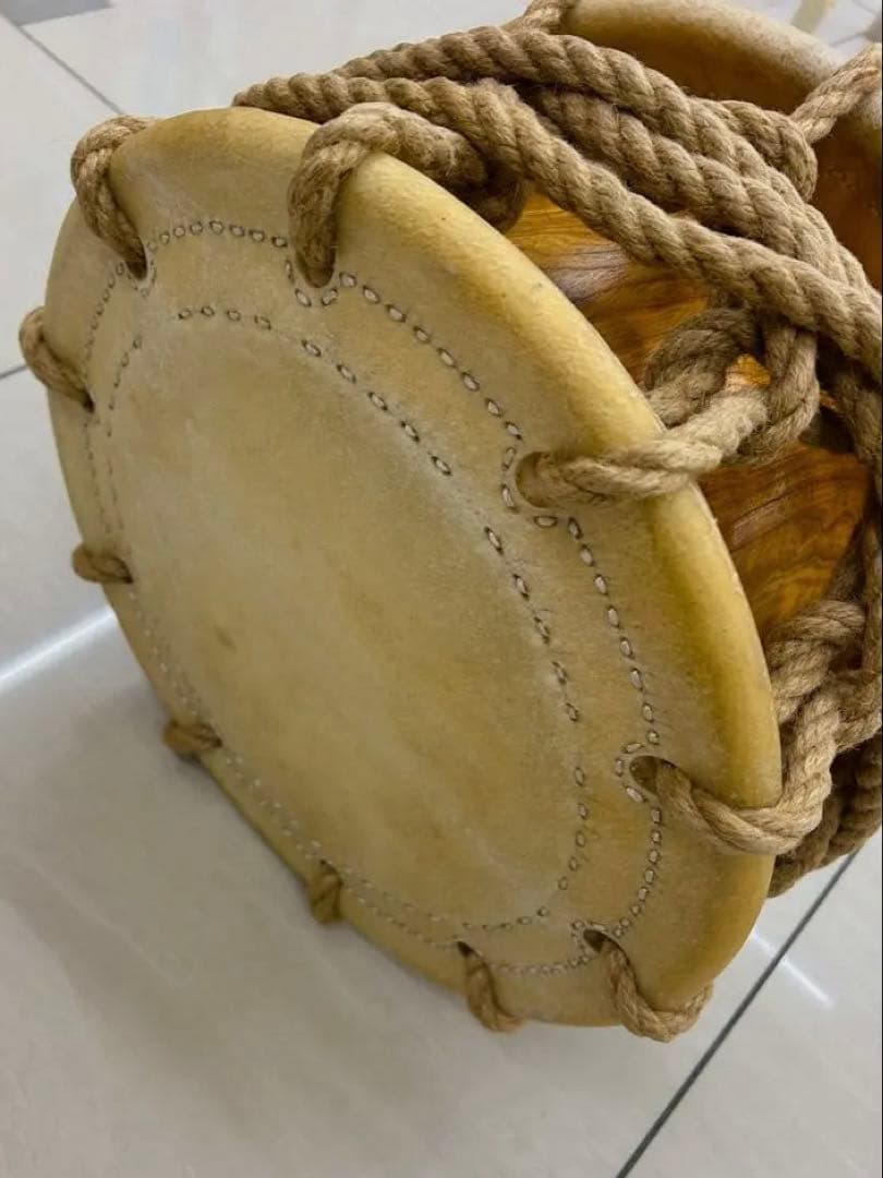 美品中古　締太鼓　ロープ締 楽天市場】ゼンオン お祭り お囃子 並附 締太鼓 ロープ締 目有材 牛本