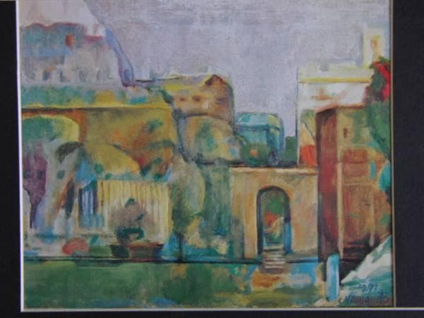 山本 正、ピンチオの丘、希少画集画、版上サイン入 新品額付 山本 正、ピンチオの丘、希少画集画、版上サイン入 新品額付