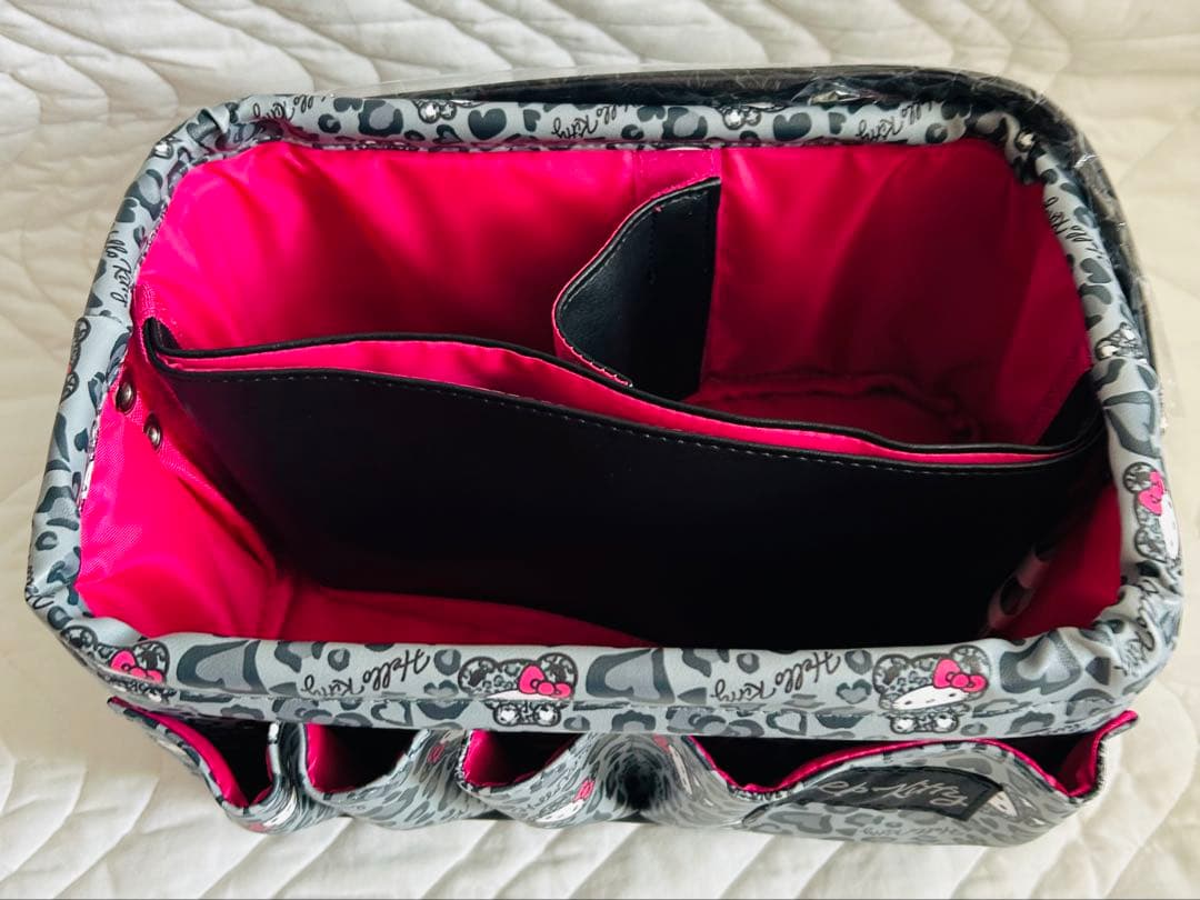 ③《新品タグ付》ヒョウ柄 着ぐるみハローキティ 仕切り付き収納ケース