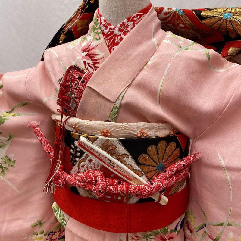 601ag25◎七五三 五歳七歳 女児 アンティーク着物&丸帯 レトロ