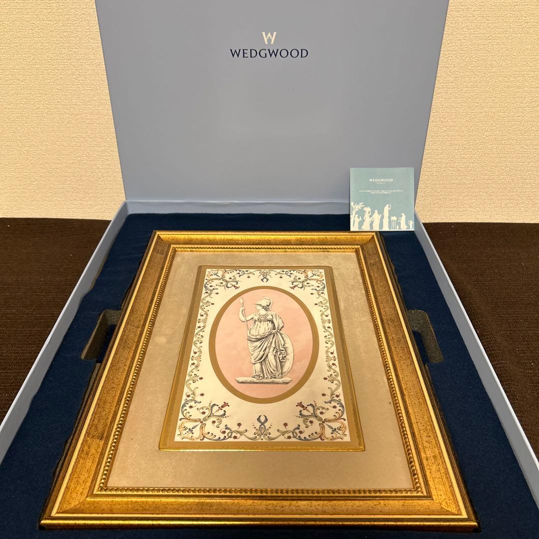 ウェッジウッド　ミネルヴァ　プラーク　レリーフ　額装　陶板　ウォールアート ウェッジウッド ジャスパー グリーン 神話図 プラーク 陶板 額
